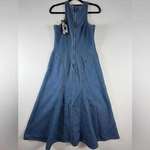 Future Collective Women's Racerback Denim Midi A-Line Dress - Size 6 Sold Out - Picture 8 of 11